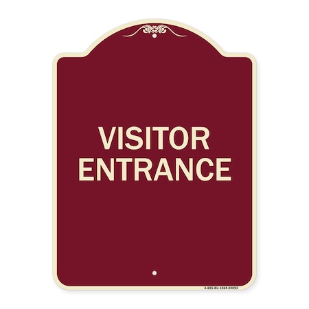 Signmission Entrance Visitor Entrance Heavy-Gauge Aluminum Architectural Sign, 24" H, BU-1824-24093 A-DES-BU-1824-24093
